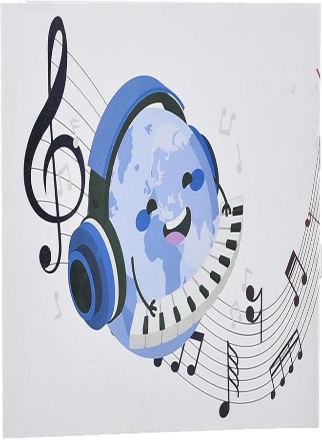 Small Music Notebook - Stapled 24 Sheets for Composition Practice, Cushioned Cover, Compact Size - White